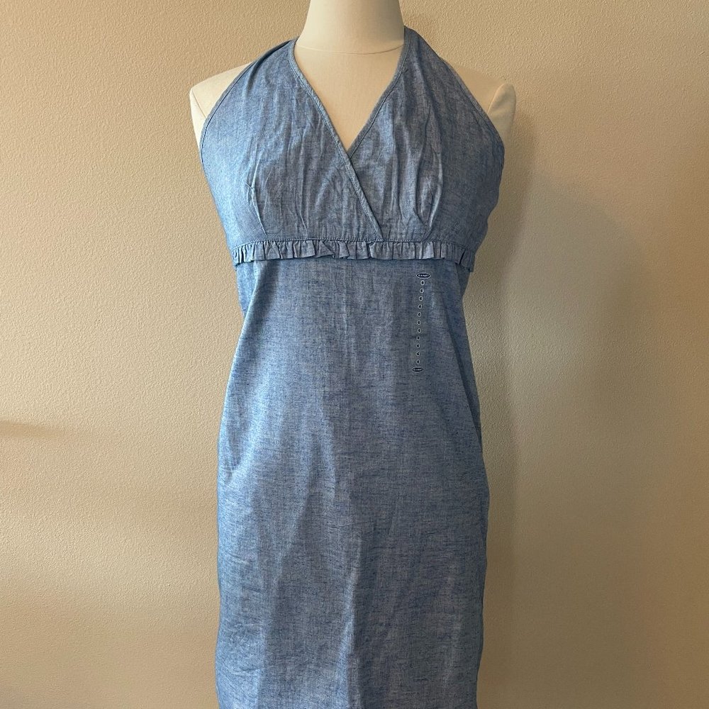 Old Navy NTW size 6 lightweight denim summer halter shift dress